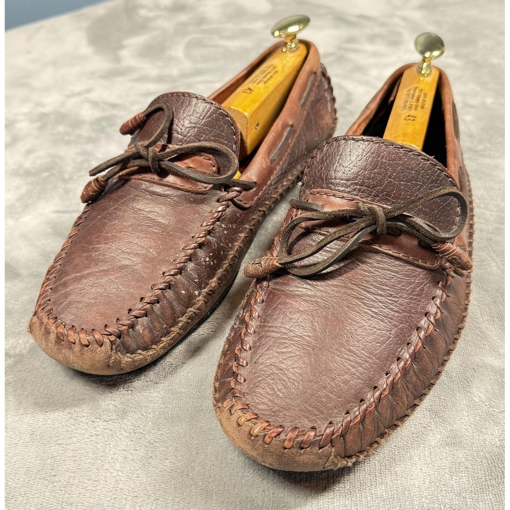 H.S.‎ Trask Shoes Mens Size 10.5 Brown Leather Moccasin Slip On Driving Loafers